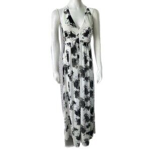 5 Twelve NWT Women's Floral Watercolor Artsy Halter Open Back Maxi Dress 6